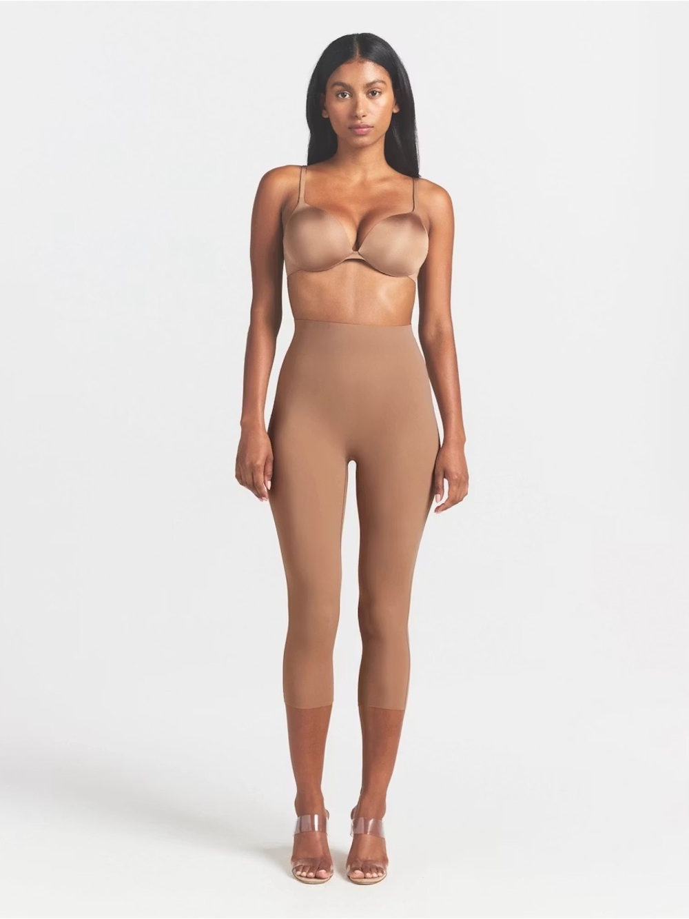 SKIMS High-Waist Sculpting Capri Leggings - Brown shapewear